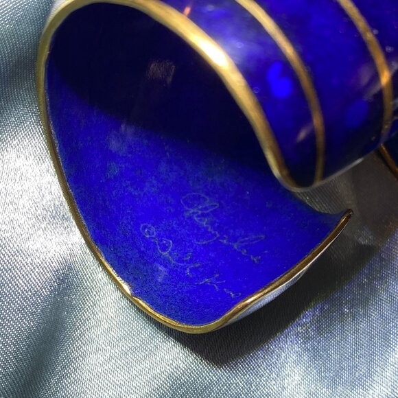 Artist David Kuo complete Champleve Jewelry set. Circa 1980. - Picture 9 of 16